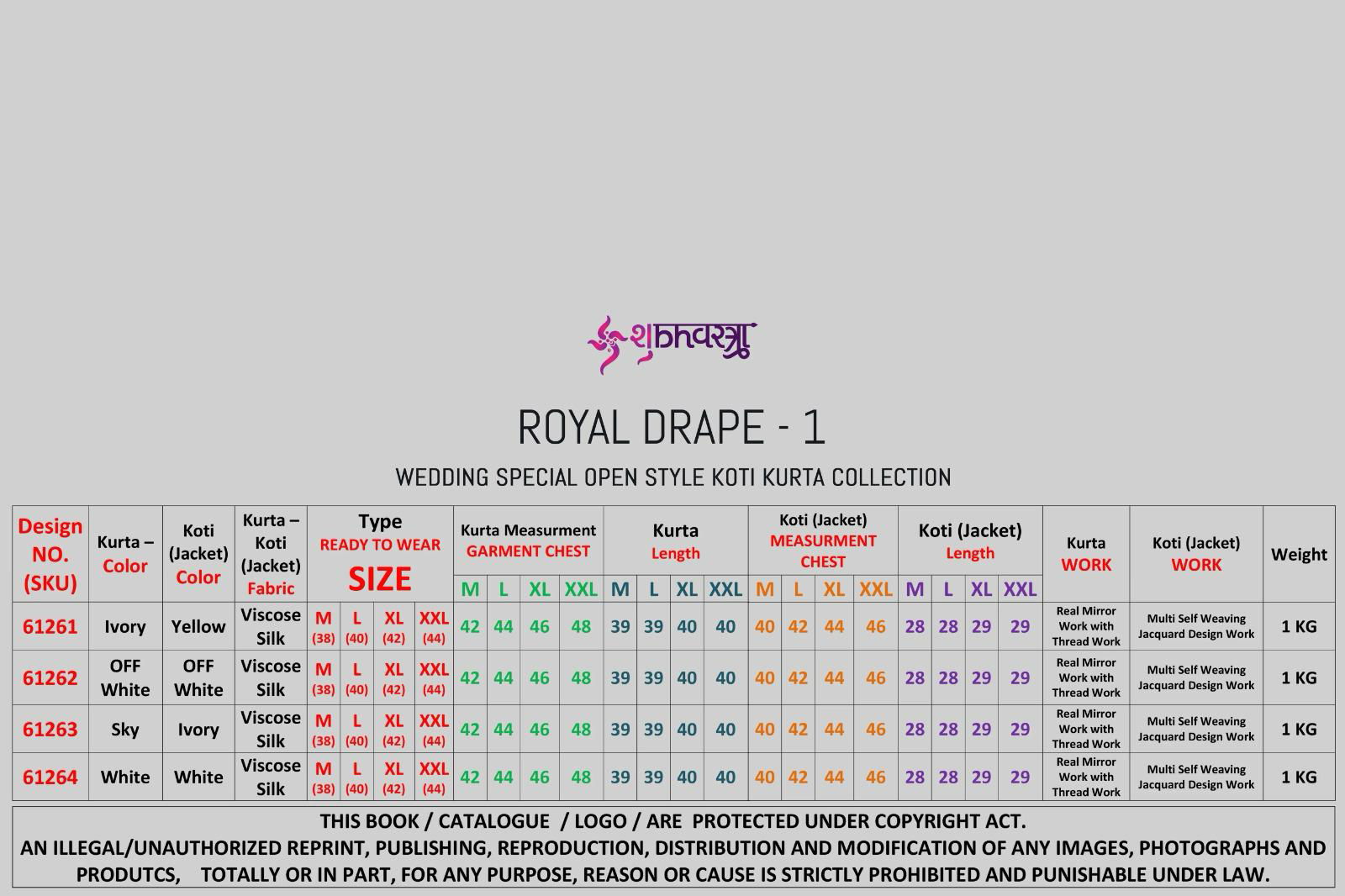 Royal Drape 1 by Shubhvastra Viscose Silk Mens Kurta With Koti Orders In India